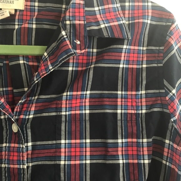 plaid lands’ end shirt - Picture 3 of 4